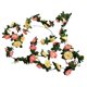 thumbnail image 1 of Guirnalda decorativa colgante de ratán sintético artificial con hojas verdes y rosas artificiales, ideal para colocar sobre la repisa de la chimenea, como centro de mesa o para decorar el, 1 of 7