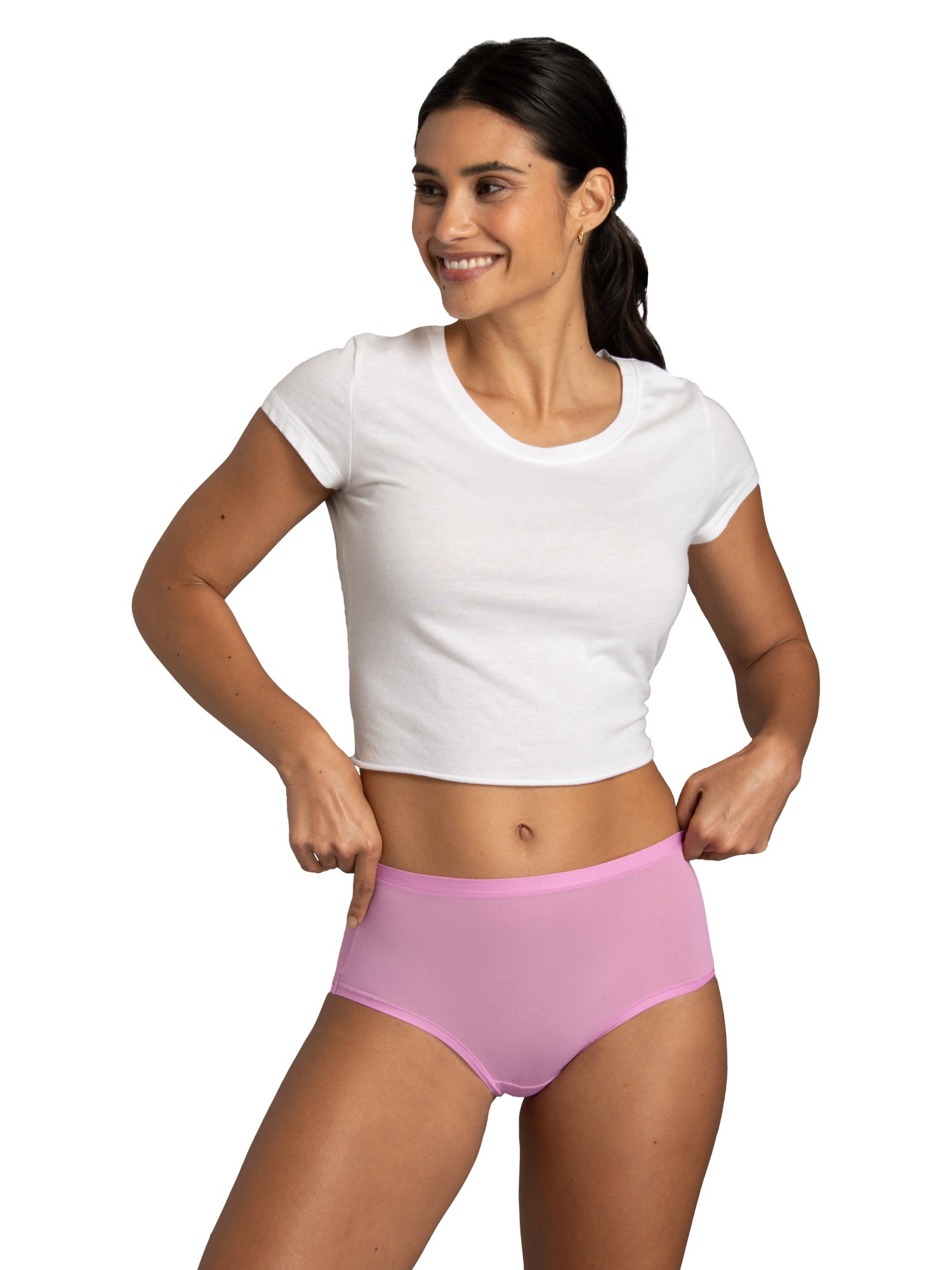 Fruit of the Loom Women's Getaway Collection, Cooling Mesh Brief Underwear, 4-Pack