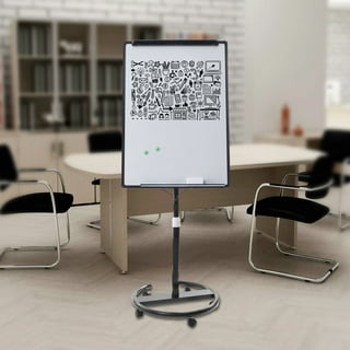 White Board Magnetic Mobile Dry Erase Board Easel 36 x 24 inch Wheels  Movable Stand Whiteboard with Flipchart Hook Height Adjustable