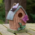 thumbnail image 2 of 10" Brown and Green Hanging Birdhouse with Butterflies Outdoor Garden Decor, 2 of 5