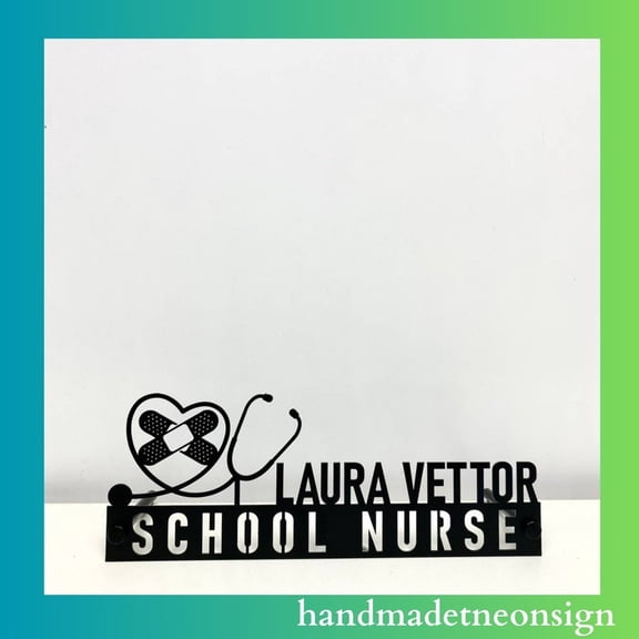 Handmadetneonsign Hockey Metal Nameplate, Hockey Player Desk Nameplate, Desk Name Plate Decor 47271