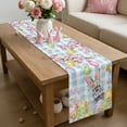 thumbnail image 6 of Blue Easter Table Runner 72 Inches Long for Kitchen Dining, Spring Watercolor Bunny Eggs Flower Plaid Dresser Scarf Farmhouse, Dining Table Decorations for Wedding/Parties, 16 x 72 In, 6 of 8