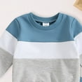 thumbnail image 3 of Winter Baby Boy Clothes Girl Fall Color Block Long Sleeve Elastic Waist 6 12 18 24 Months Everyday Outfit Set 2 Pcs Toddler Baby Boys Fall Winter Clothes Sweatshirt Pullover Tops + Joggers Pants Set, 3 of 5