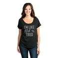 thumbnail image 2 of I'm Like Percent Tired Women's Fashion Slouchy Dolman T-Shirt Tee Heather Black Medium, 2 of 3