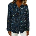 thumbnail image 7 of jobturf Button Down Shirts for Women Dressy Casual Sparkle Party Tops Lightweight Basic Tees Fall Winter Fashion Collared Long Sleeve Blouses, 7 of 7