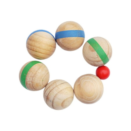 

7Pcs Wooden Grass Rolling Balls Outdoor Sports Bocce Children Funny Balls