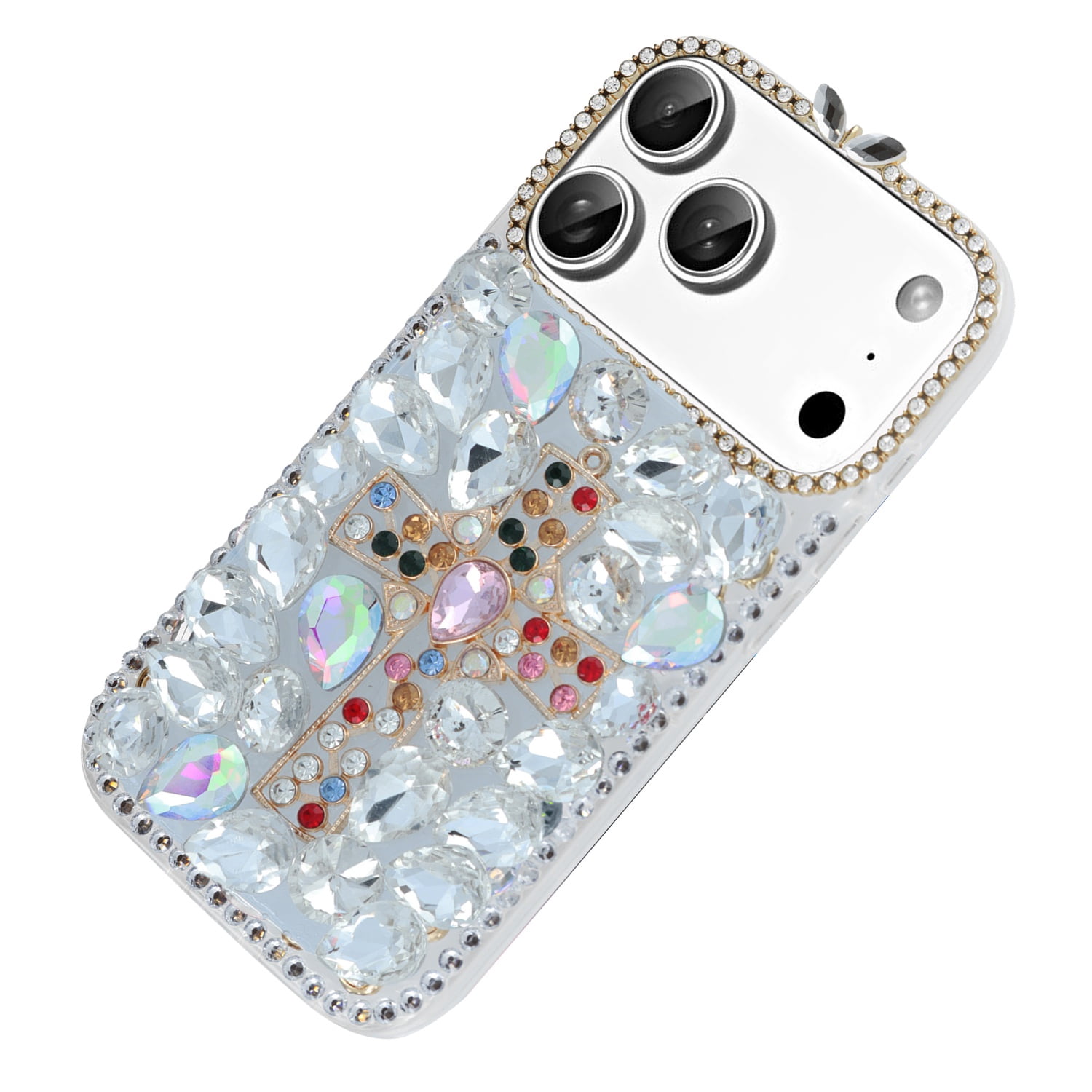 Crystal Flower Silicone Hard Case for iPhone 17 Pro Max - Transparent