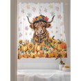 thumbnail image 3 of Fall Highland Cow Sheer Curtains 63 inches Long, Watercolor Pumpkin Flower Thanksgiving Light Filtering Sheer Window Curtains Rod Pocket Voile Drapes for Bedroom Living Room, 52"W x 63"L 2 Panels, 3 of 7