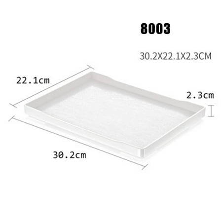 

VeliToy Serving Tray Rectangular Plastic Tray Food Serving Trays for Restaurant Home Hotel Trays Durable(White 8003)