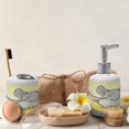 thumbnail image 4 of Ambesonne Animal Soap Dispenser & Toothbrush Holder Set, Bathing Mouse, 2 Pcs, Grey Yellow Cream, 4 of 6