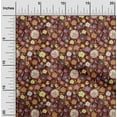 thumbnail image 1 of oneOone Rayon Maroon Fabric Florals Sewing Material Print Fabric By The Yard 56 Inch Wide-PW, 1 of 1