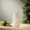 thumbnail image 6 of Christmas Decorations Indoor Ceramic Snowman Decor Light Up White Desktop Snowman Ornaments Xmas Figurine Decoration for Home Decor DIY Winter Village Christmas Gifts, 6 of 7