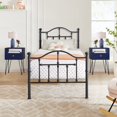 thumbnail image 1 of VECELO 3-Piece Bedroom Sets Metal Bed Frame and 2 Nightstands, 1 of 7