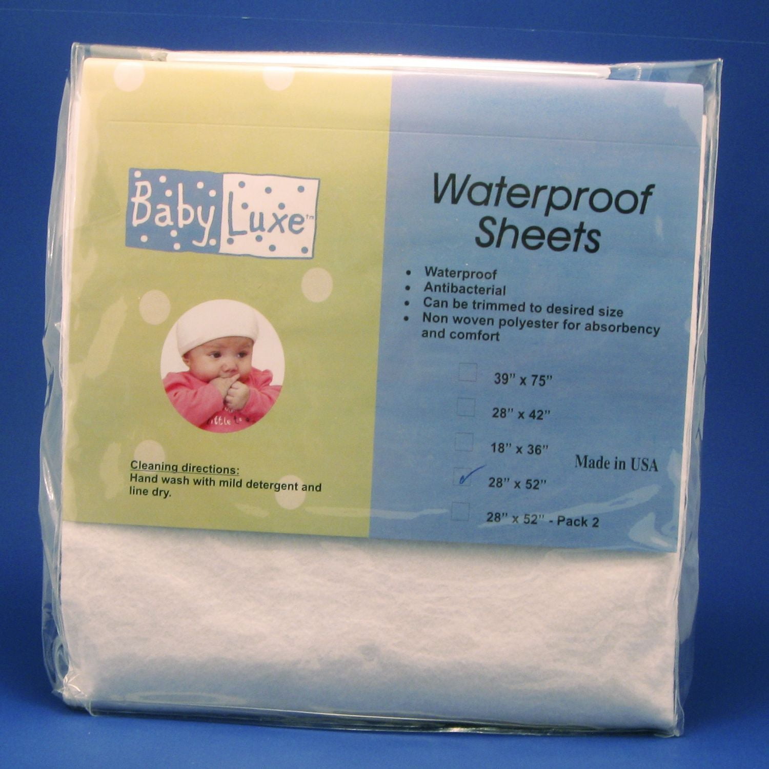 Babyluxe Waterproof Crib Sheet 28" x 52"