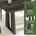 thumbnail image 4 of Uforic 63" Wood Dining Table for 4-6 Person, Farmhouse Rectangle Dining Table withHeavy Duty Leg, Kitchen Table for Gathering, Kitchen, Dining Living Room, Gray, 4 of 8
