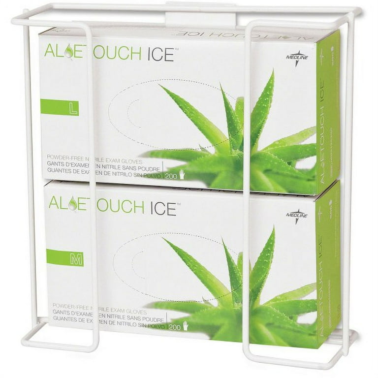 Medline Horizontal-Mount Wire Double Glove Box Holder - Horizontal - 1 / Pack - White Medline Horizontal-Mount Wire Double Glove Box Holder - Horizontal - 1 / Pack - White