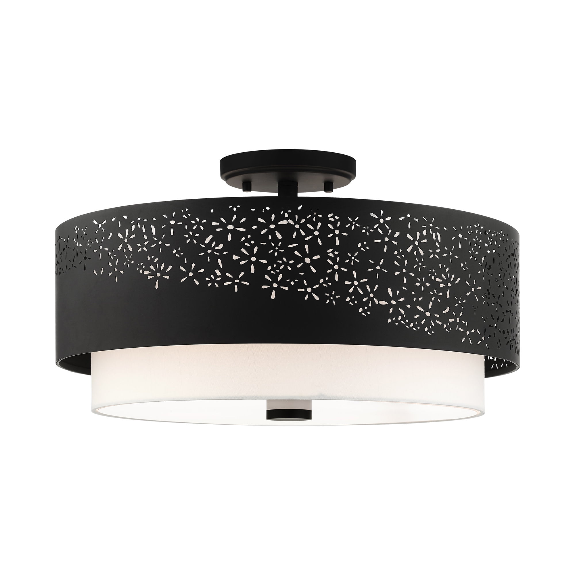 Livex Lighting 46269 Noria 4 Light 20" Wide SemiFlush Drum Ceiling