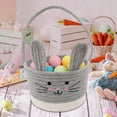 thumbnail image 2 of HuiXinOu Cotton Rope Storage Basket Woven Easter Bunny Design For Living Room Bedroom Nursery Closet Organization Toy Holder Blanket Snack Magazine Caddy, 2 of 6