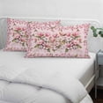 thumbnail image 4 of Pink Orchid Pillow Covers 24"x36", Spring Floral Flowers Leaves Botanical Soft Brushed Microfiber Breathable Throw Pillow Covers, Decorative Pillowcase with Zipper for Couch Sofa Bedroom Living Room, 4 of 9