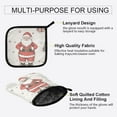 thumbnail image 3 of Yayeee Oven Mitts and Pot Holder Set of 2 Heat Resistant Kitchen Gloves Baking Hot Pad, Beige Christmas Santa, 3 of 5
