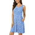 thumbnail image 4 of Anyjoin Women's Summer Dresses Beach Floral Tshirt Sundress Sleeveless Pockets Casual Tank Dress, 4 of 6