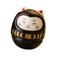 thumbnail image 4 of colcolo Ceramic Lucky Cat Figurine Tumbler Doll Adorable Accessories 1.4x1.4x1.5inch Black, 4 of 8