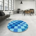 thumbnail image 4 of Ahgly Company Machine Washable Indoor Rectangle Transitional Blue Area Rugs, 3' x 5', 4 of 7