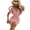 Dusty Pink, variant on Women's Surplice Short Sleeve Mini Dress with ninety five percent polyester and five percent spandex chic look