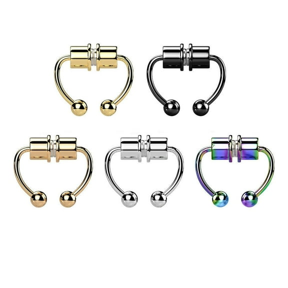 BodyJewelryOnline Faux Magnetic Septum Nose Ring Horseshoe Stainless Steel Non-Pierced Body Jewelry