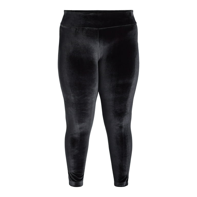 Terra Sky Women's Plus Velvet Leggings, Sizes 0X-5X, 1-Pack and
