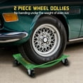 thumbnail image 3 of Luku Car Wheel Dolly Set of 4 - Heavy Duty 5000 lbs Capacity Vehicle Rollers with 3.5-inch Steel Wheels, Green, 3 of 7