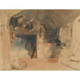thumbnail image 2 of William James Müller 24x19 Gold Ornate Framed and Double Matted Museum Art Print Titled - Study of a Rustic Interior Scene, 2 of 4