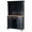 Black and Hardwood, variant on Bowery Hill Wood Top Wine Rack Buffet Server with 2 Door Hutch in Off White