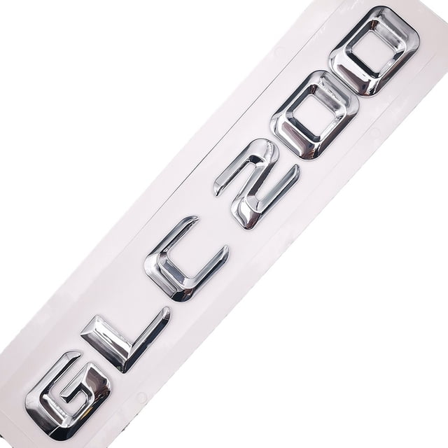 ZWEIP Car Rear Tail Emblem Number Letters Car Sticker For Mercedes Benz GLC200 GLC 200 Chrome Silver/ Matte Black