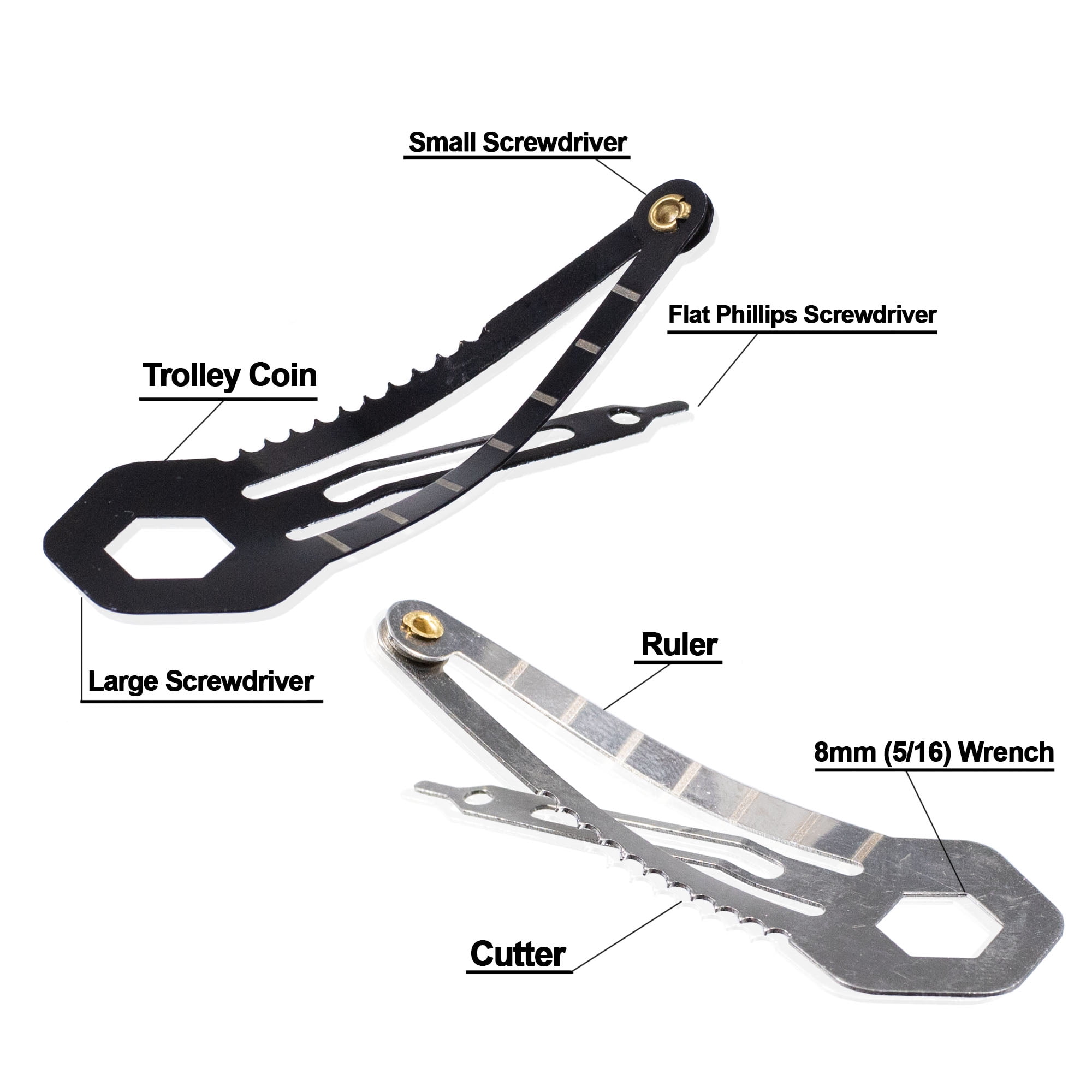 West Coast Paracord Utility Hair Clip - 2 Pack, 5 Pack, and 10 Pack - Black and Silver