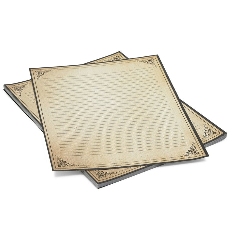 「PAPER IN DESIGN」 Vintage Decorative Lined Stationery Paper (8.5 x 11 In), 48