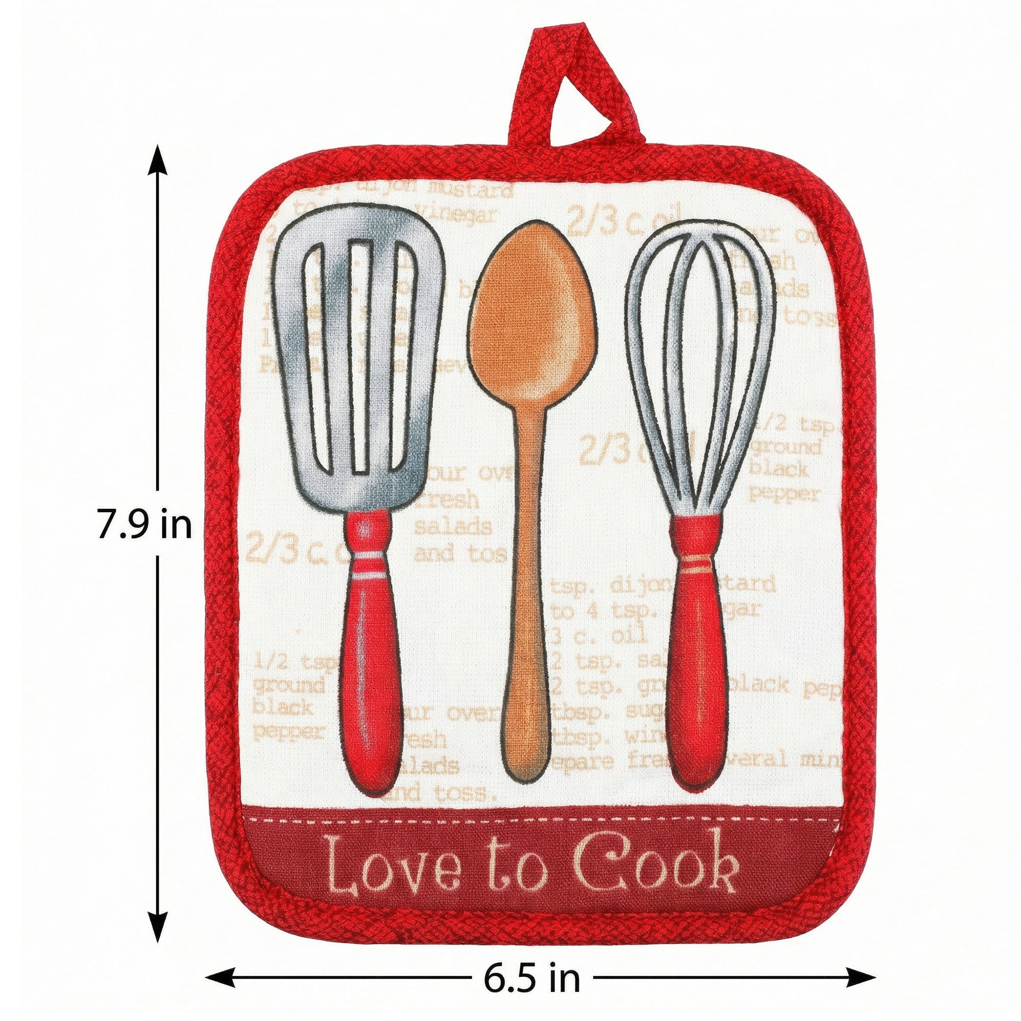 Unique Bargains 2 Pcs Pot Holders, Heat Resistant Trivets for Baking Red 6.5"x7.9"