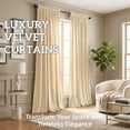 thumbnail image 2 of SNITIE Velvet Curtains 2 Panels, Thermal Insulated Rod Pocket Curtains, Soft Privacy Light-Filtering Velvet Drapes for Bedroom Living Room, 2 of 6