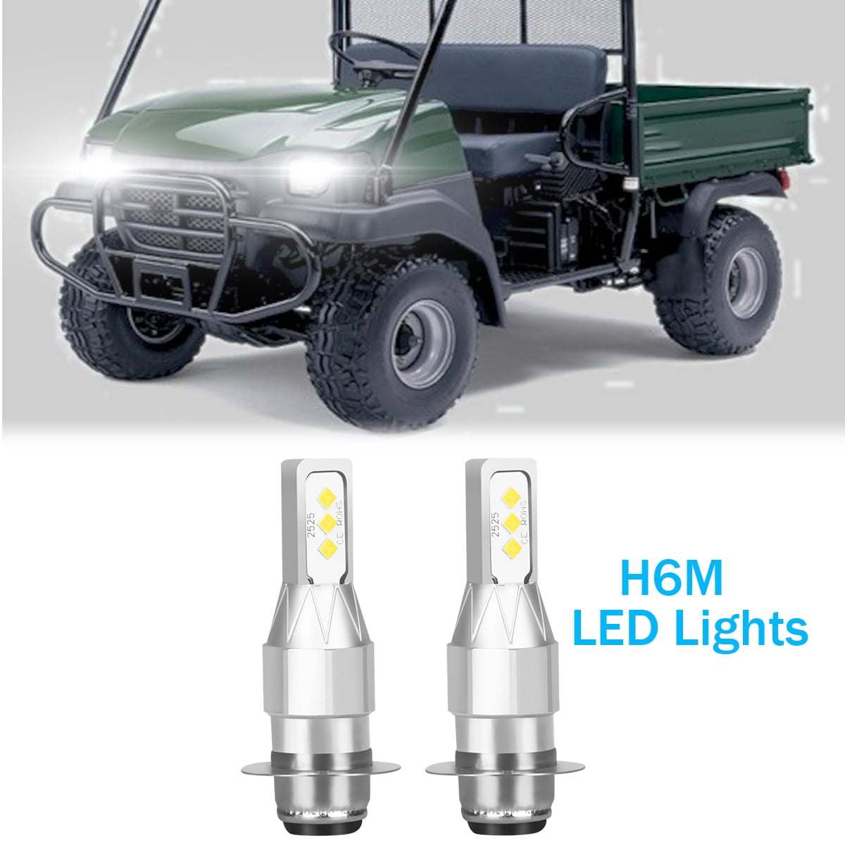 For Kawasaki Mule 600 610 3000 3010 2x H6M 40W 6000k LED Headlight