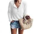 thumbnail image 2 of CNKOO Sweaters Ladies Solid Color V-neck Long Sleeve Elegant Knited Top Women Fashion Button Sweaters, 2 of 6