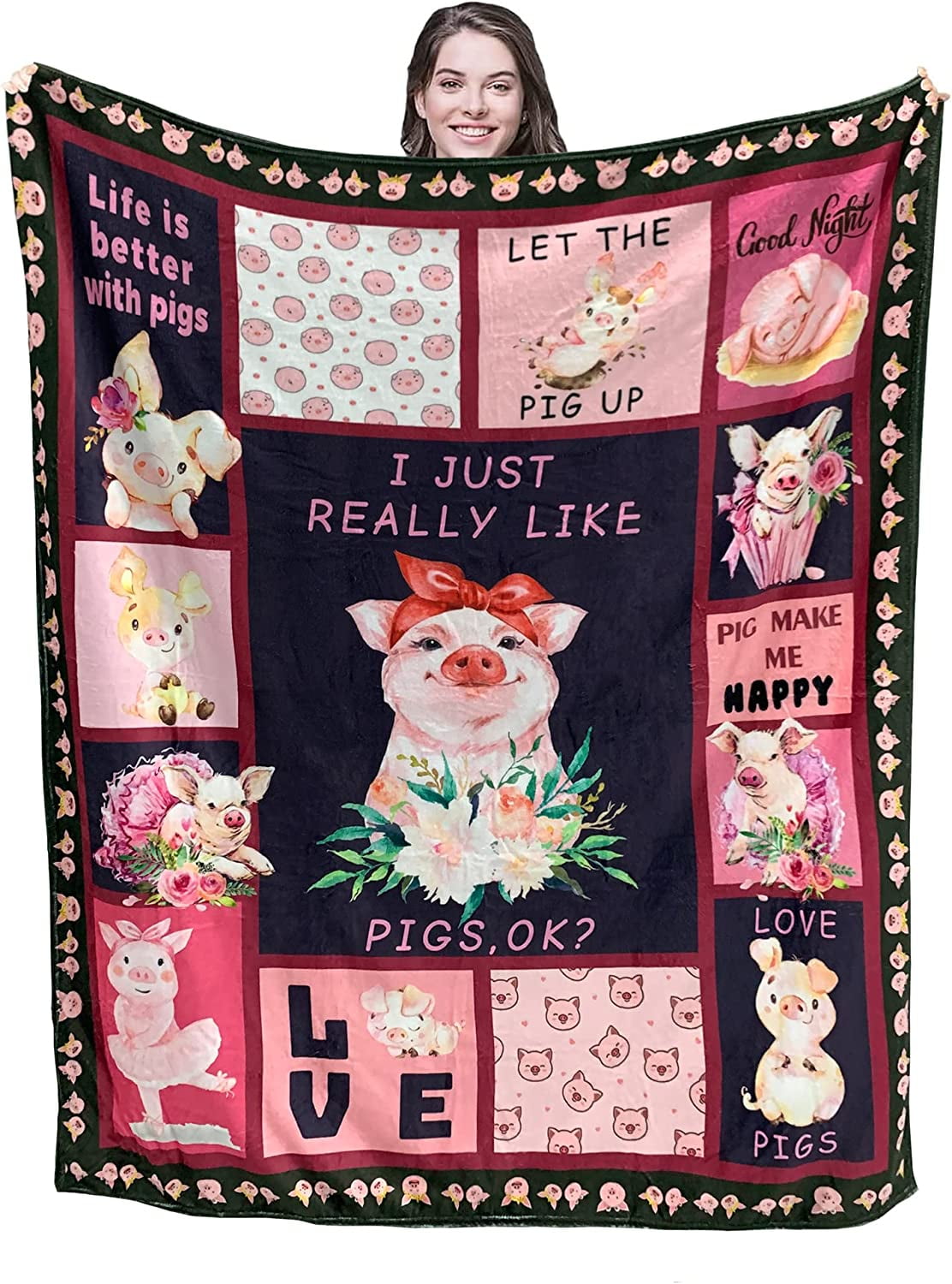 Cute pig blanket sale