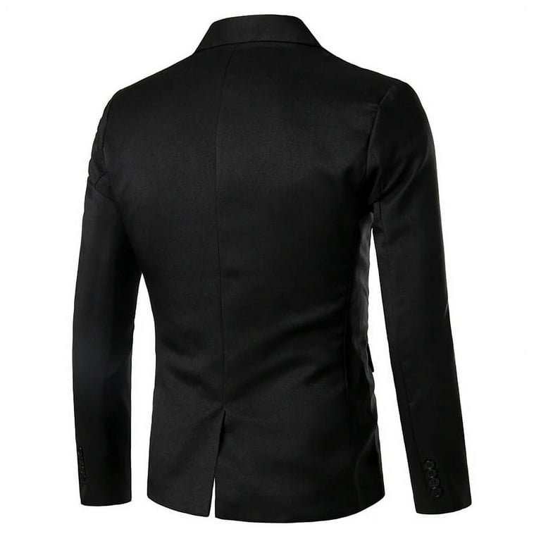 SDFGFD 2024 New Arrival Suit Men s Single Button Suits Slim Fit Party Wedding Casual Blazer Black and White Solid Design Collar Blazers Size 2XL