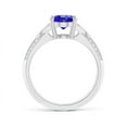 thumbnail image 2 of ANGARA Natural Oval 1.9 ct Tanzanite Solitaire Ring with Pave Diamonds in 14K White Gold for Women (Size-9x7mm) | December Birthstone, Anniversary, Jewelry Gift for Women | Natural Tanzanite Ring, 2 of 7