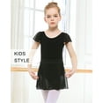 thumbnail image 3 of Stelle 2Piece Girls' Ballet Skirt Chiffon Wrap Dance Skirt,Elastic Waisted Sheer Dance Skate Over Scarf for Leotards Pull-on Half Dress,Pink+Black，7-9 Years, 3 of 4