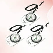 3-Pack Outdoor Multi-Purpose Clear Compass Set with Scale, Direction Indicator and Lanyard for Hiking Camping Navigation