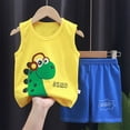 thumbnail image 2 of CAUYDY Toddler Baby 4T-7Y Infant Boy Summer Loungewear Pajamas Sleepwear for Little Boys 2Pcs Soft Sleeveless Shirt + Adorable Shorts 3-18M Kids Clothes (Sizes 2-3 Years,P5-Yellow), 2 of 4