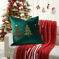 thumbnail image 7 of Taicans Luxury Christmas Throw Pillow Covers 18x18in Velvet Embroidered Christmas Tree Design Cushion Cases for Sofa Couch Winter Holiday Home Decorations, 7 of 7