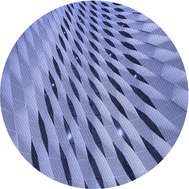 Ahgly Company Tapis d'Intérieur Lavables en Machine, Ronds, Bleus, 4' Ronds