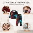 thumbnail image 7 of Honeii Neon Spectrum Cat Portrait Print Women's Pajama Sets Long Sleeve Button Down Sleepwear Nightwear Soft Pjs Lounge Sets 2PCS-Medium, 7 of 7