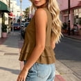 thumbnail image 3 of Kukoosong Women's Button Down Sleeveless Peplum Tank Tops, Ruffle Flared Hem Blouse, Lightweight Casual Vest Shirts for Summer Office Beach Daily Outfits, 3 of 7